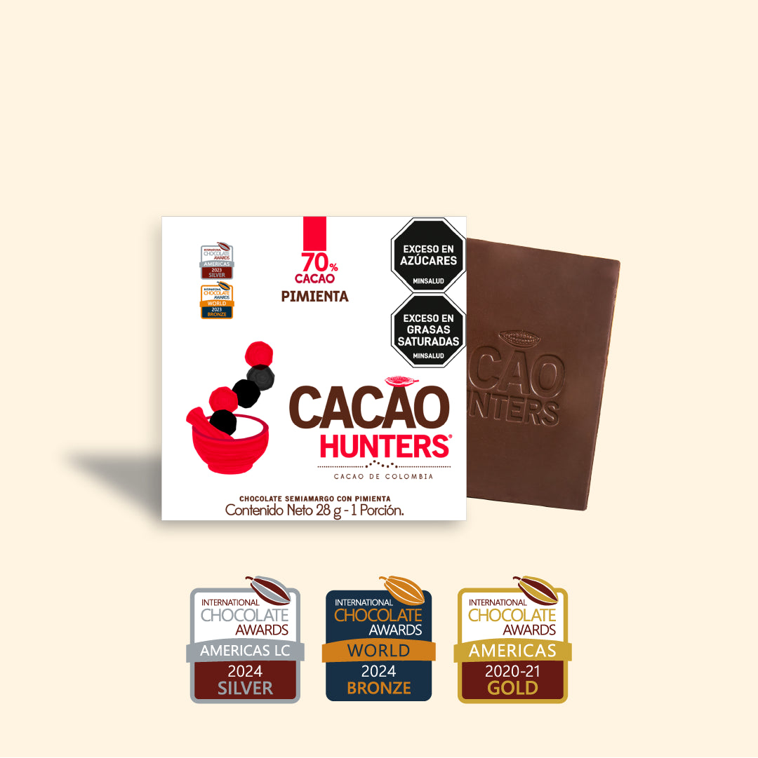 Chocolate Pimienta 70% - Tableta por 28g – Cacao Hunters