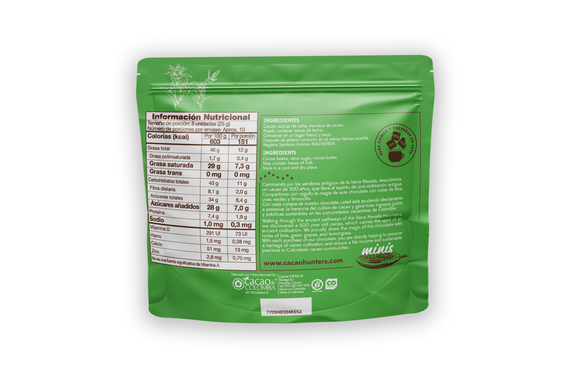 Hunters mini Sierra Nevada 72% - 240gr