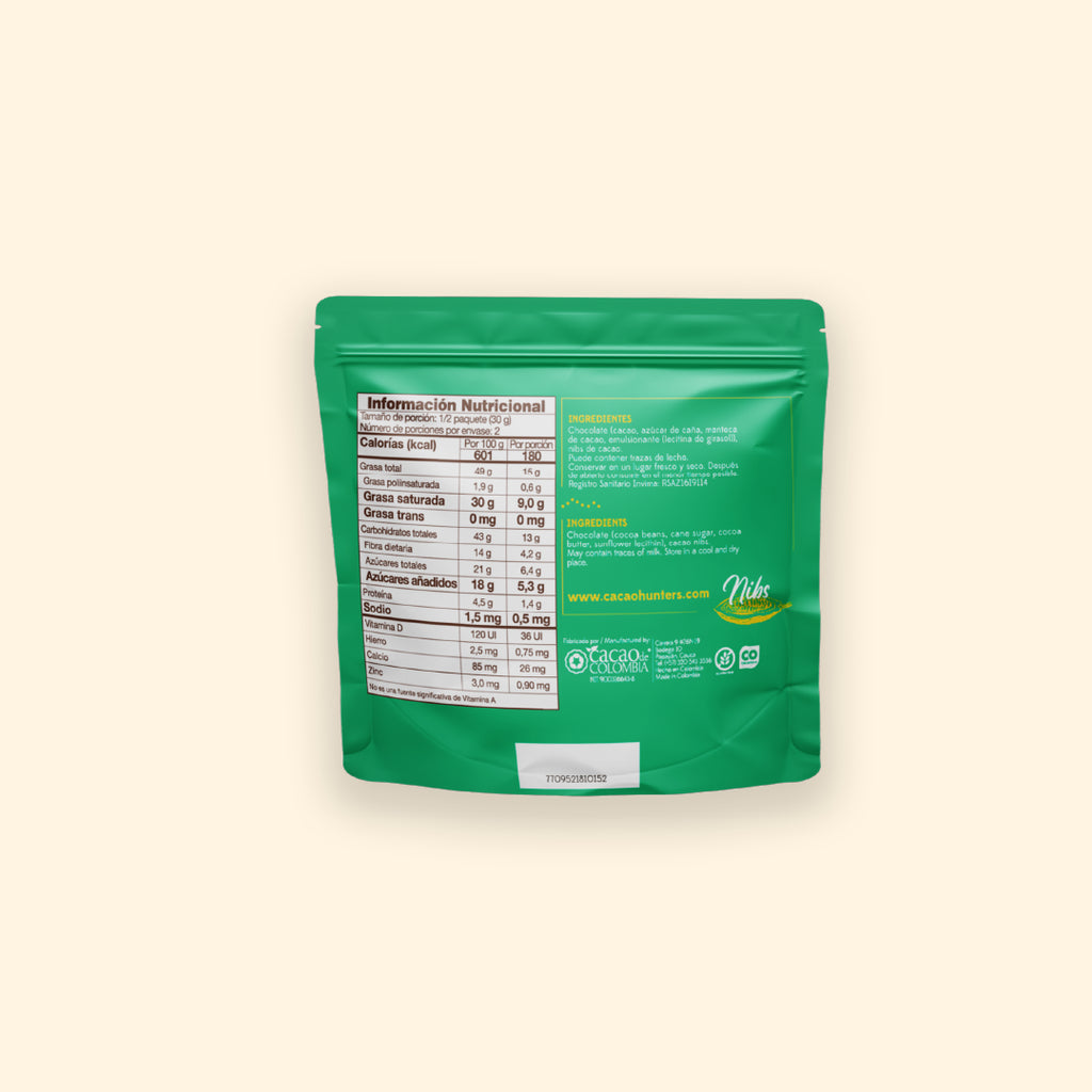 Bites Nibs recubiertos de chocolate - 60gr