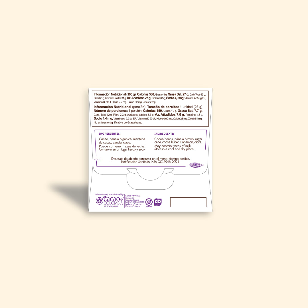 Chocolate Campesino 64% - Tableta por 28g