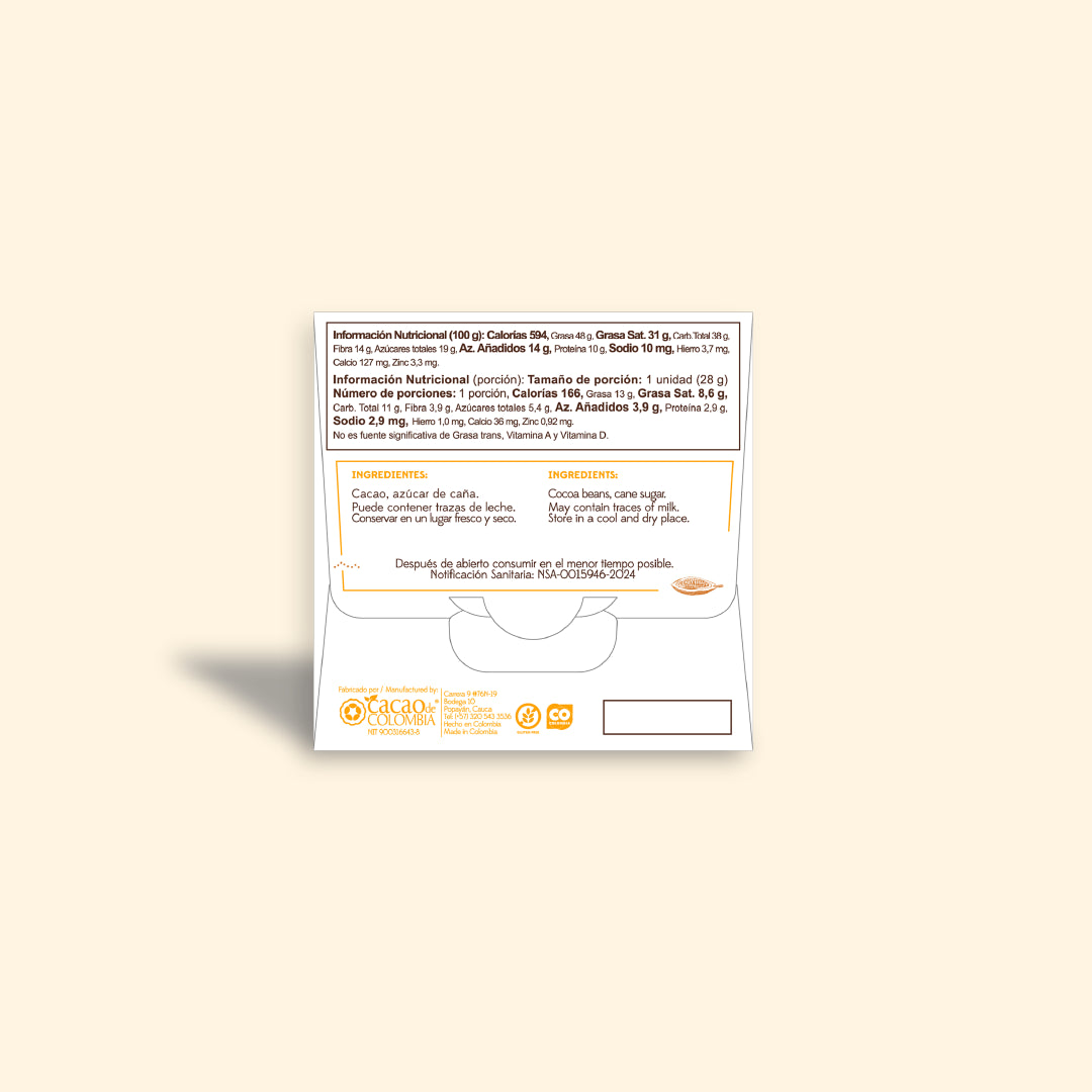 Chocolate Hachimitsu 86% - Tableta por 28g