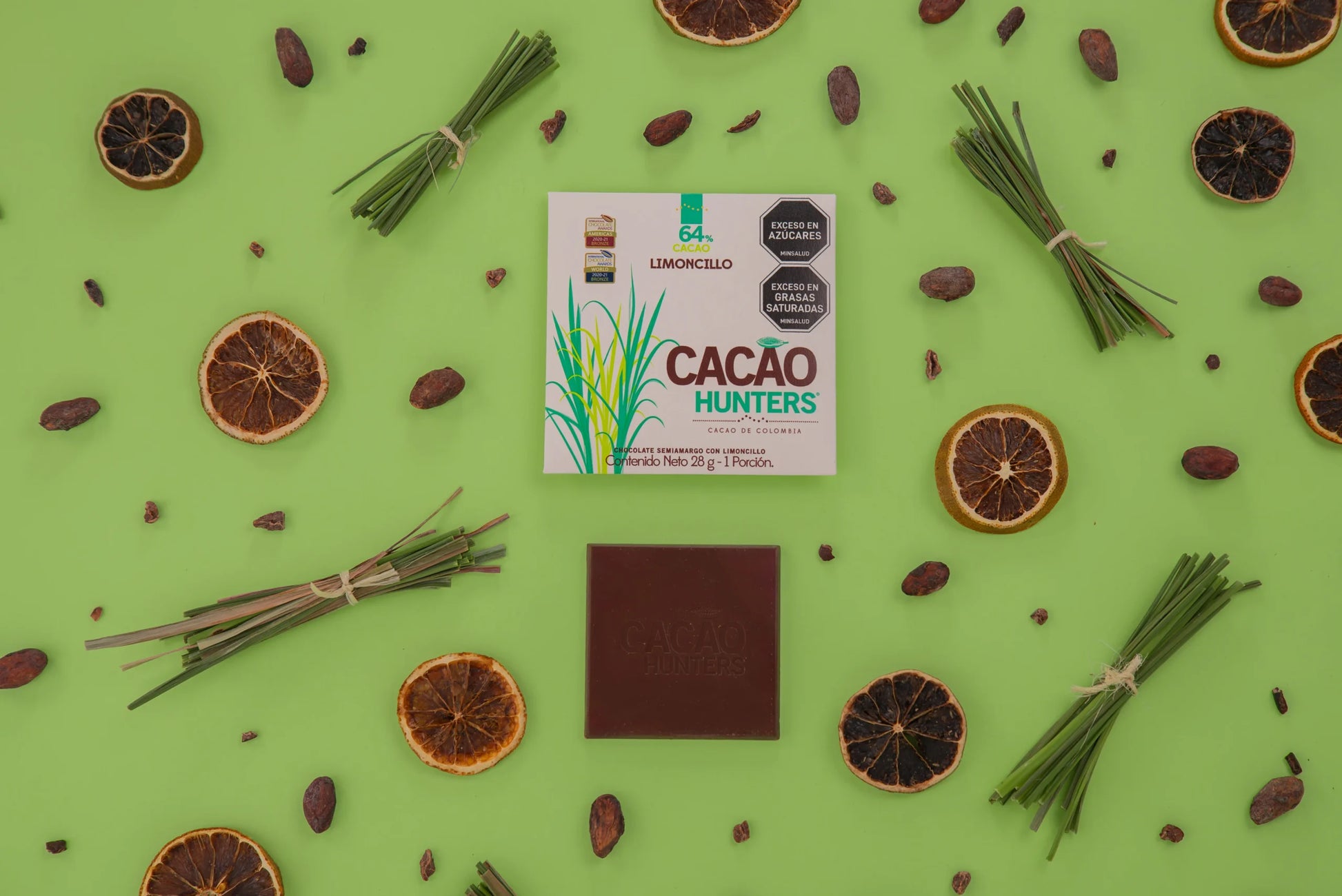 Chocolate semiamargo con Limoncillo 64% - Tableta por 28g