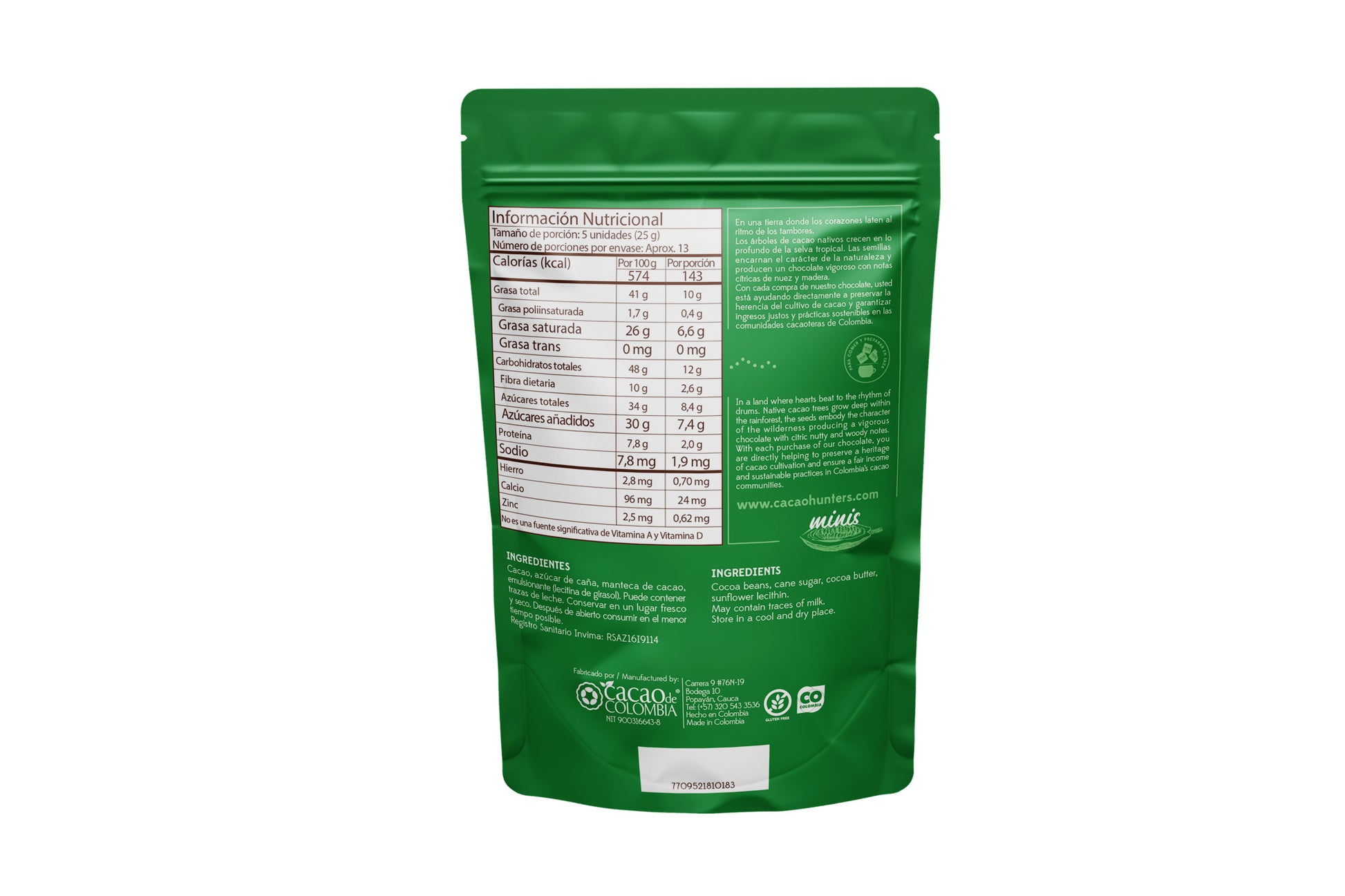 Hunters mini Tumaco 70% - 320gr