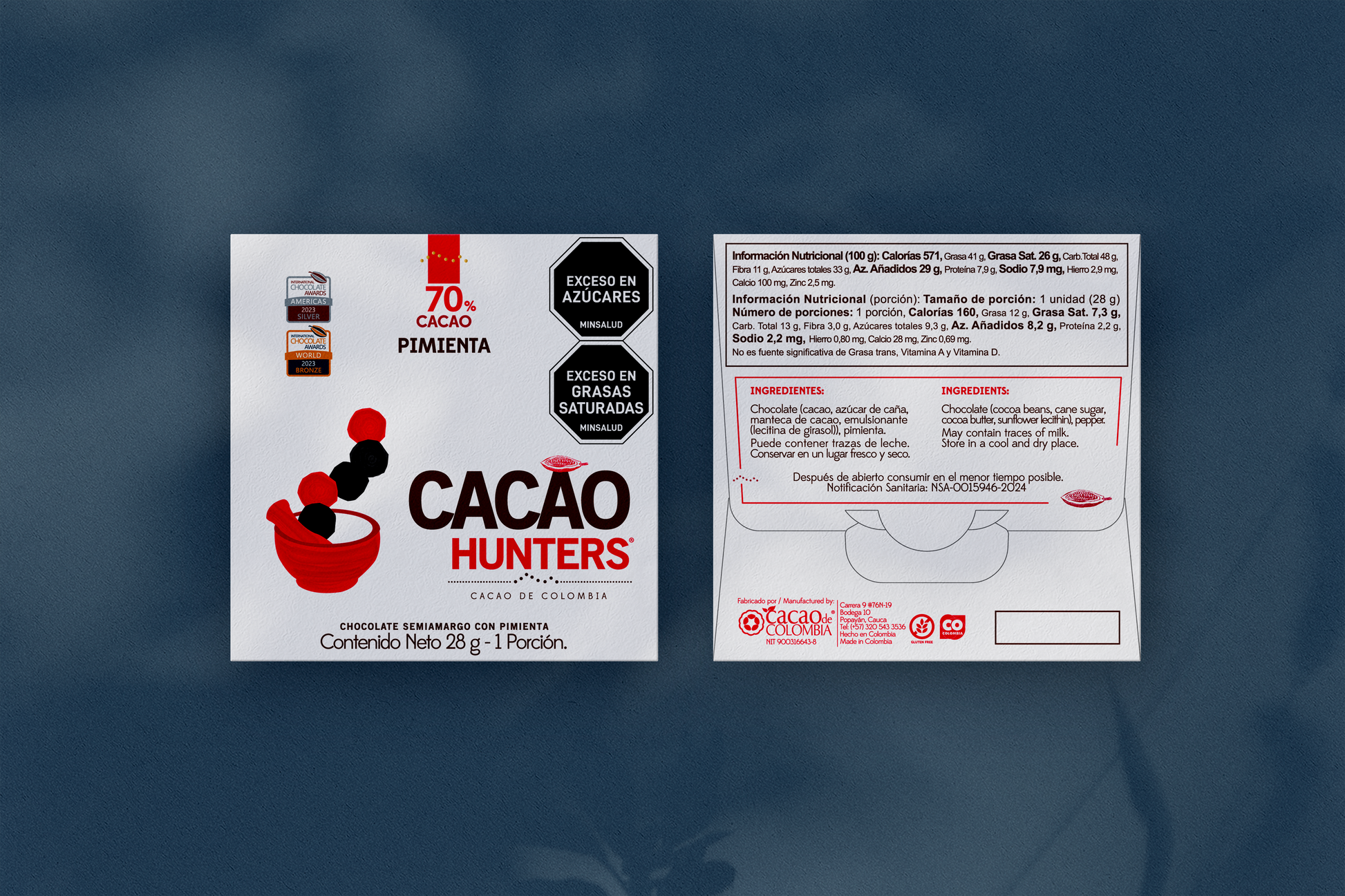 Chocolate Pimienta 70% - Tableta por 28g