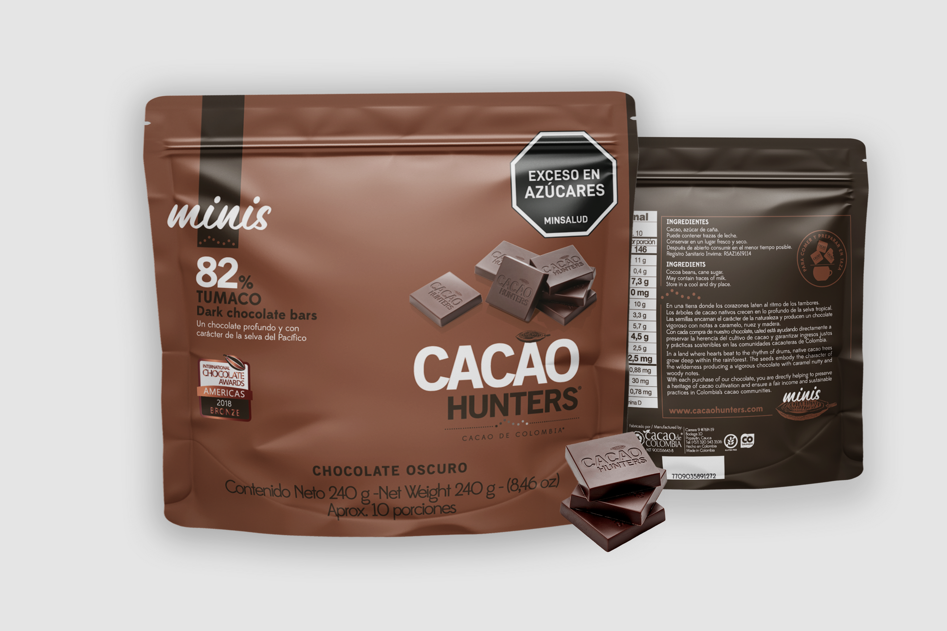 Hunters mini  Tumaco 82% - 240gr