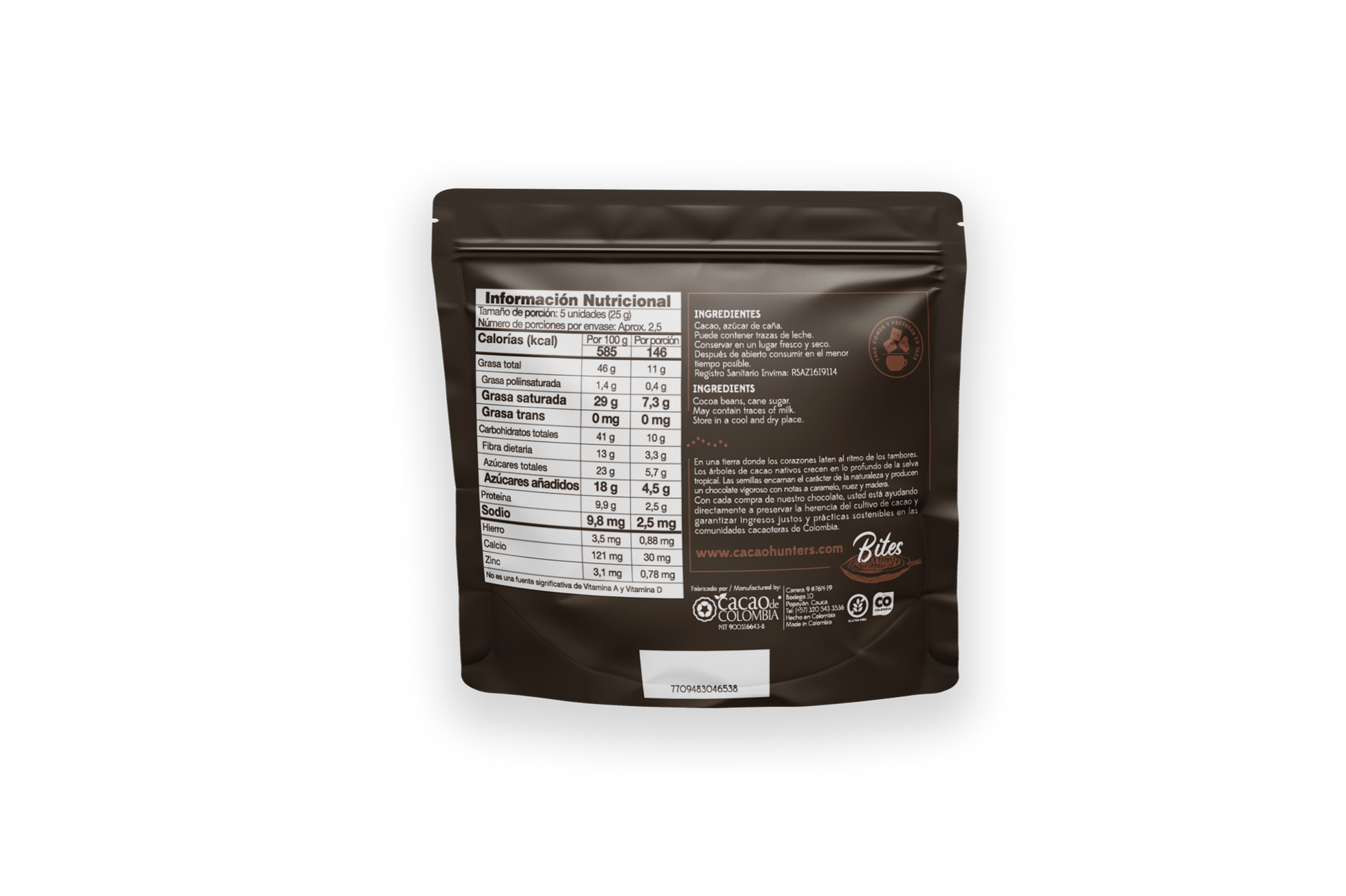 Bites Tumaco 82% - 60gr