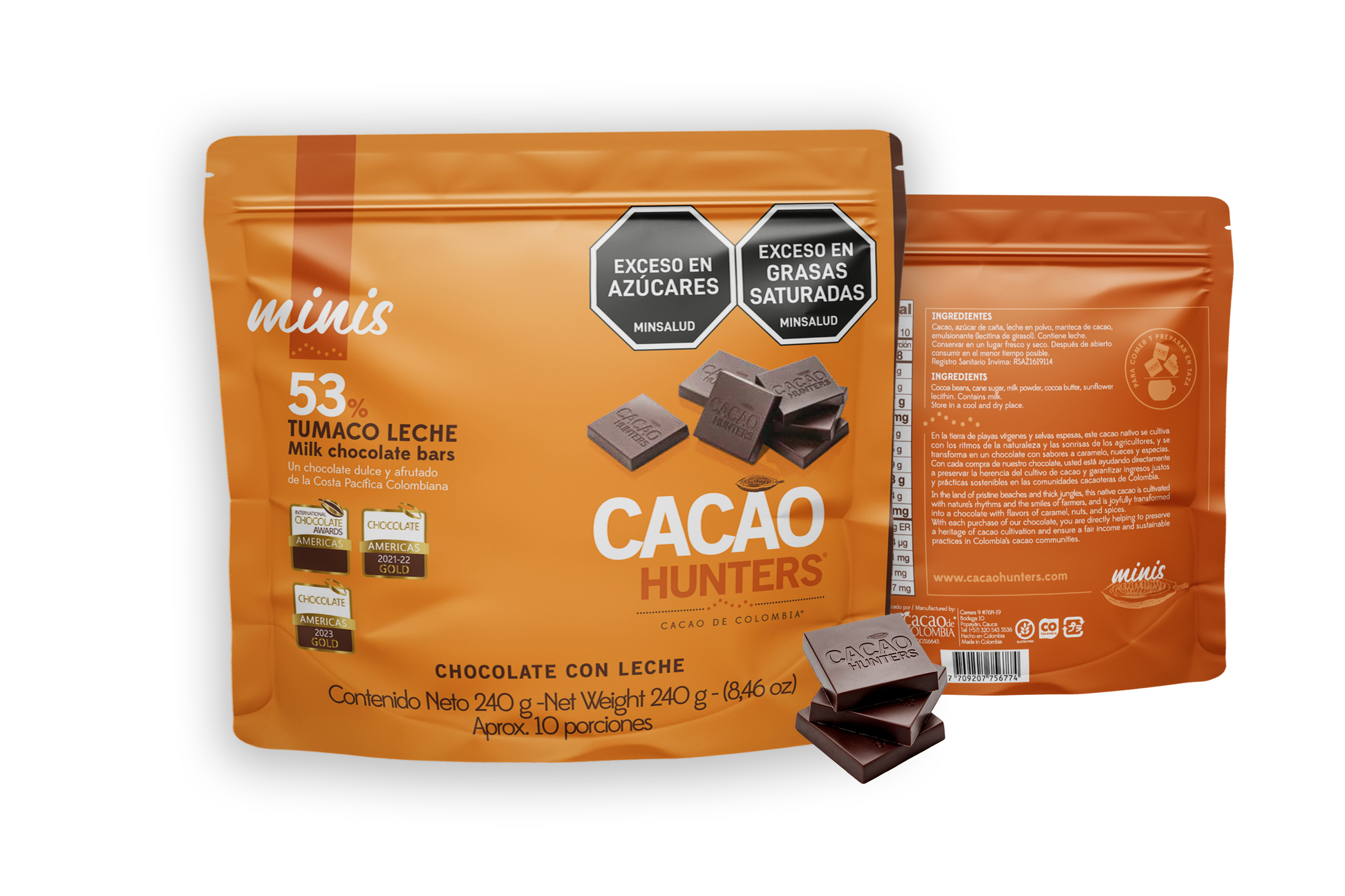 Hunters mini Tumaco Leche 53% - 240gr