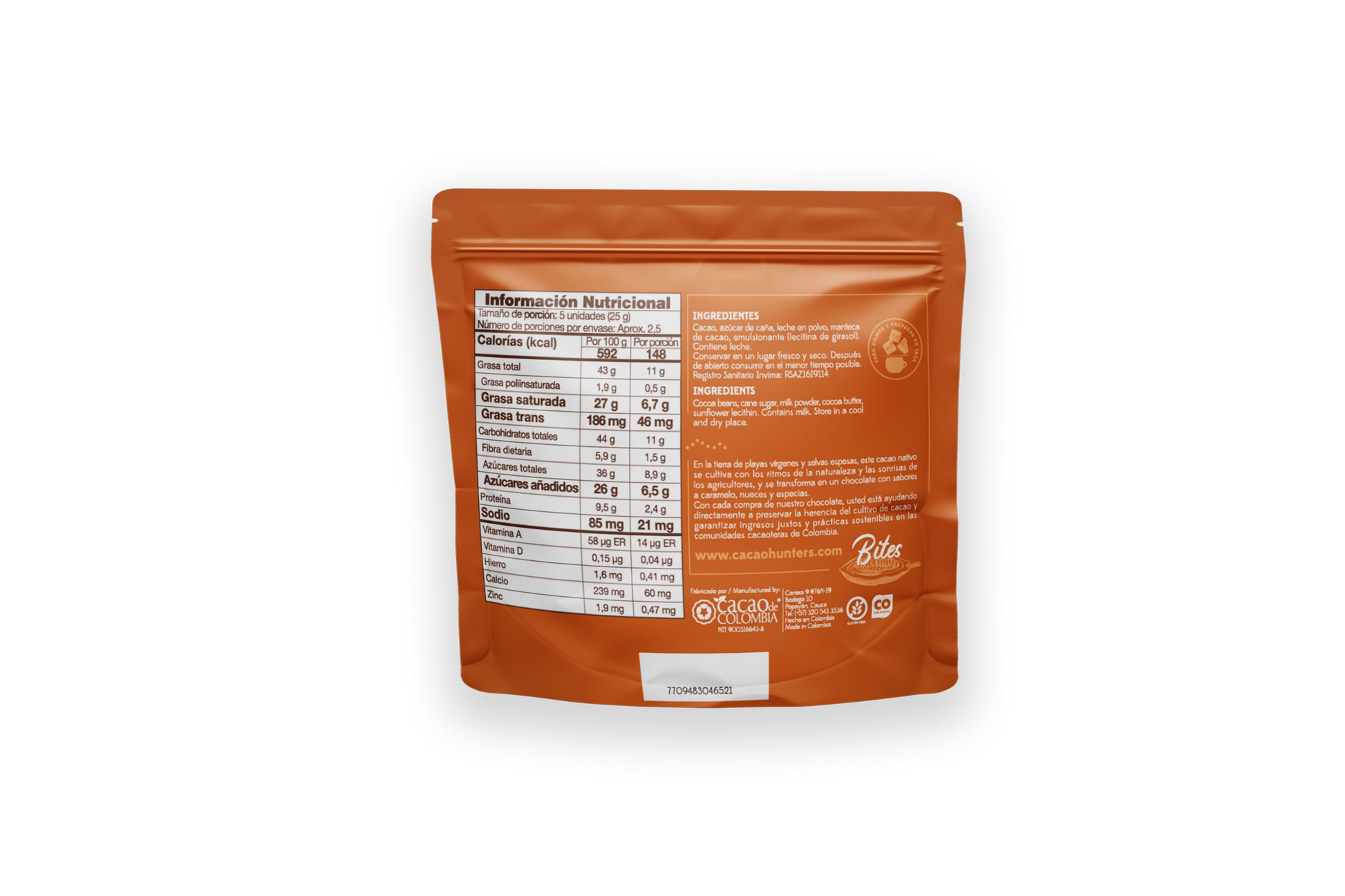 Bites Tumaco leche 53% - 60gr