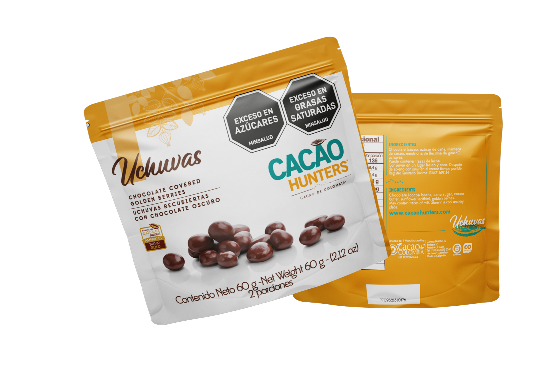 Uchuvas recubiertas de chocolate - 60gr