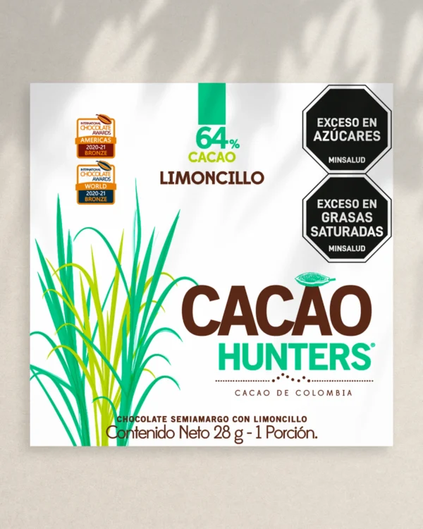 Chocolate semiamargo con Limoncillo 64% - Tableta por 28g - Imagen 2
