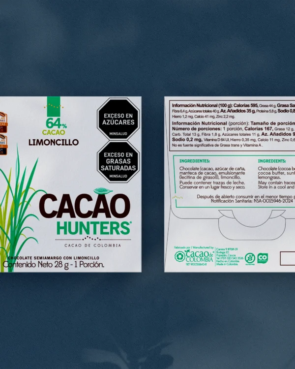 Chocolate semiamargo con Limoncillo 64% - Tableta por 28g - Imagen 3