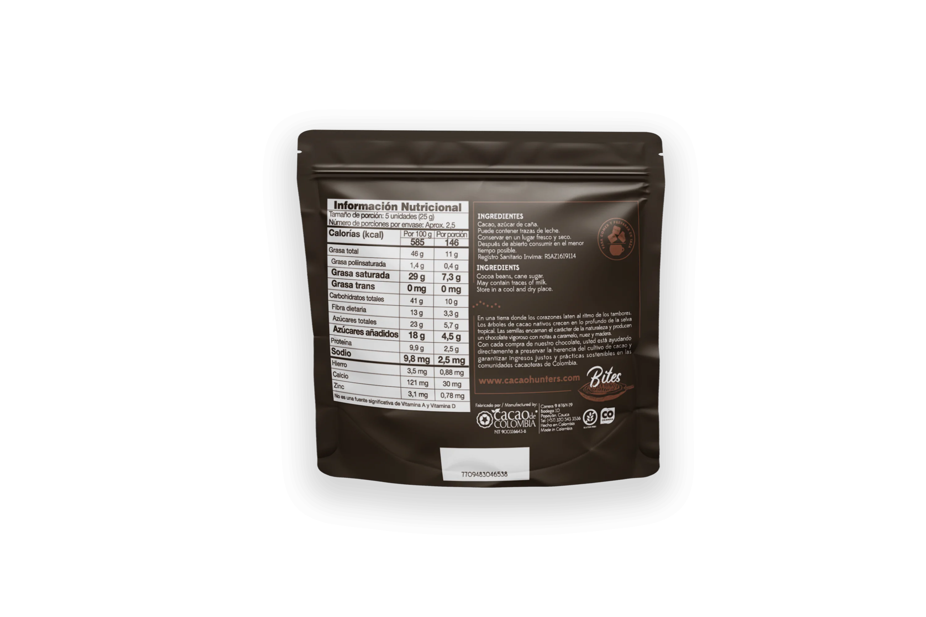 Bites Tumaco 82% - 60gr - Imagen 3